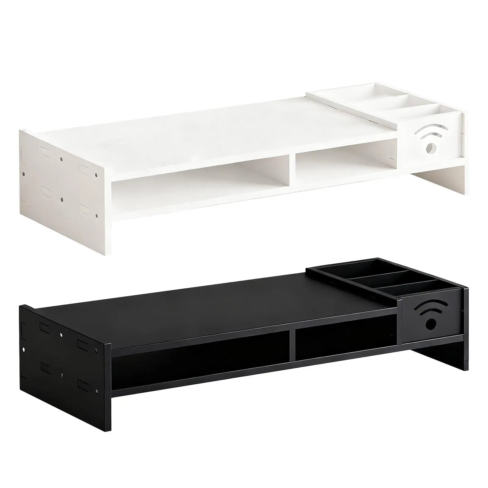 2 Tier Monitor Stand Riser with Storage Shelf 11cm Ergonomic Lift