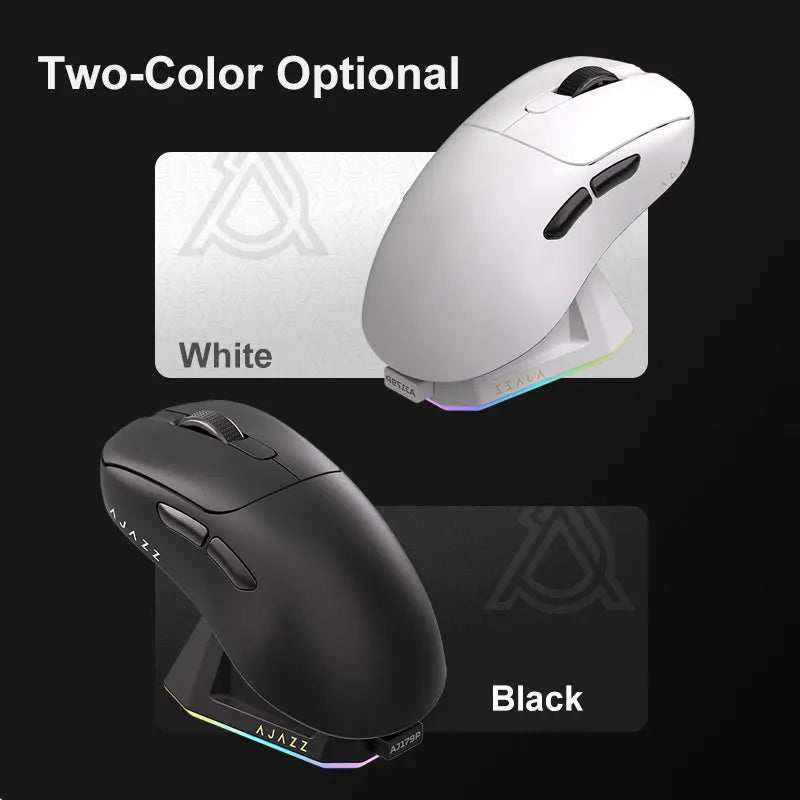 AJAZZ AJ179 PRO PAW3395 Lightweight Wired Wireless Mouse with Magnetic Charging Base Ergonomic Macro Gaming Mouse for PC Laptop 