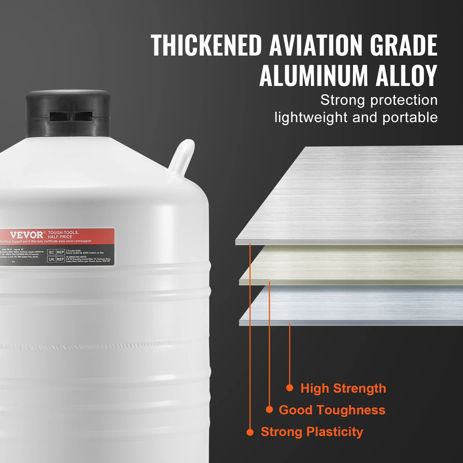 30L Liquid Nitrogen Tank Dewar with Long Storage Time & Canisters