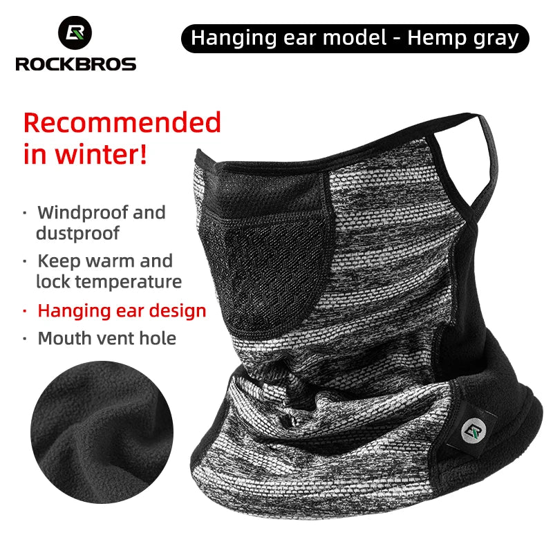 Winter Cycling Face Mask Windproof Fleece Thermal Bike Scarf
