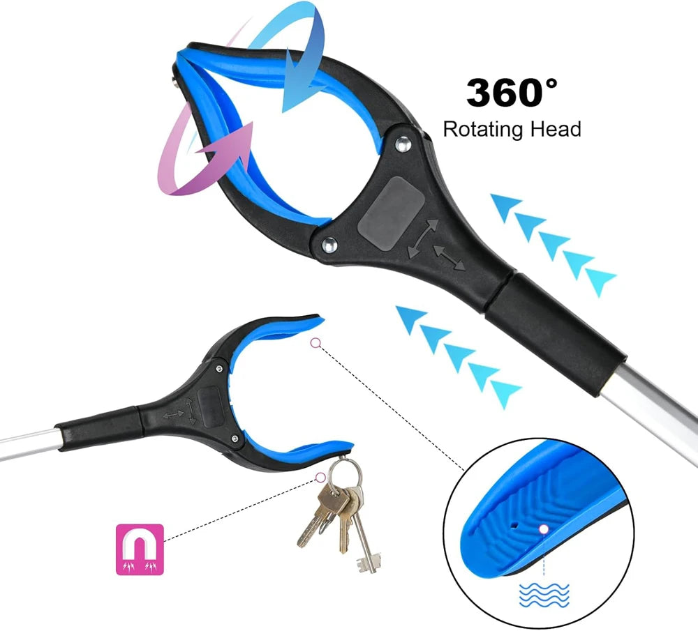 Pince de préhension pliable de 32 pouces avec mâchoire rotative