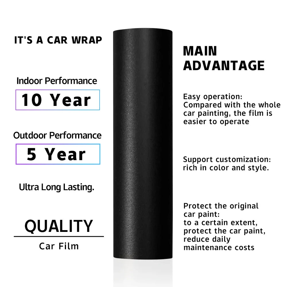 Carbon Fiber Vinyl Wrap Film 1.45m x 2m Glossy Black