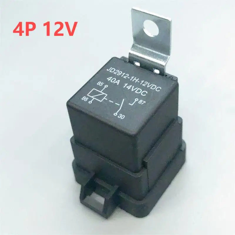 Relais automobile scellé et étanche, avec câblage intégré, DC12V/24V 40A 5 broches/4 broches, avec support et fils de 150mm