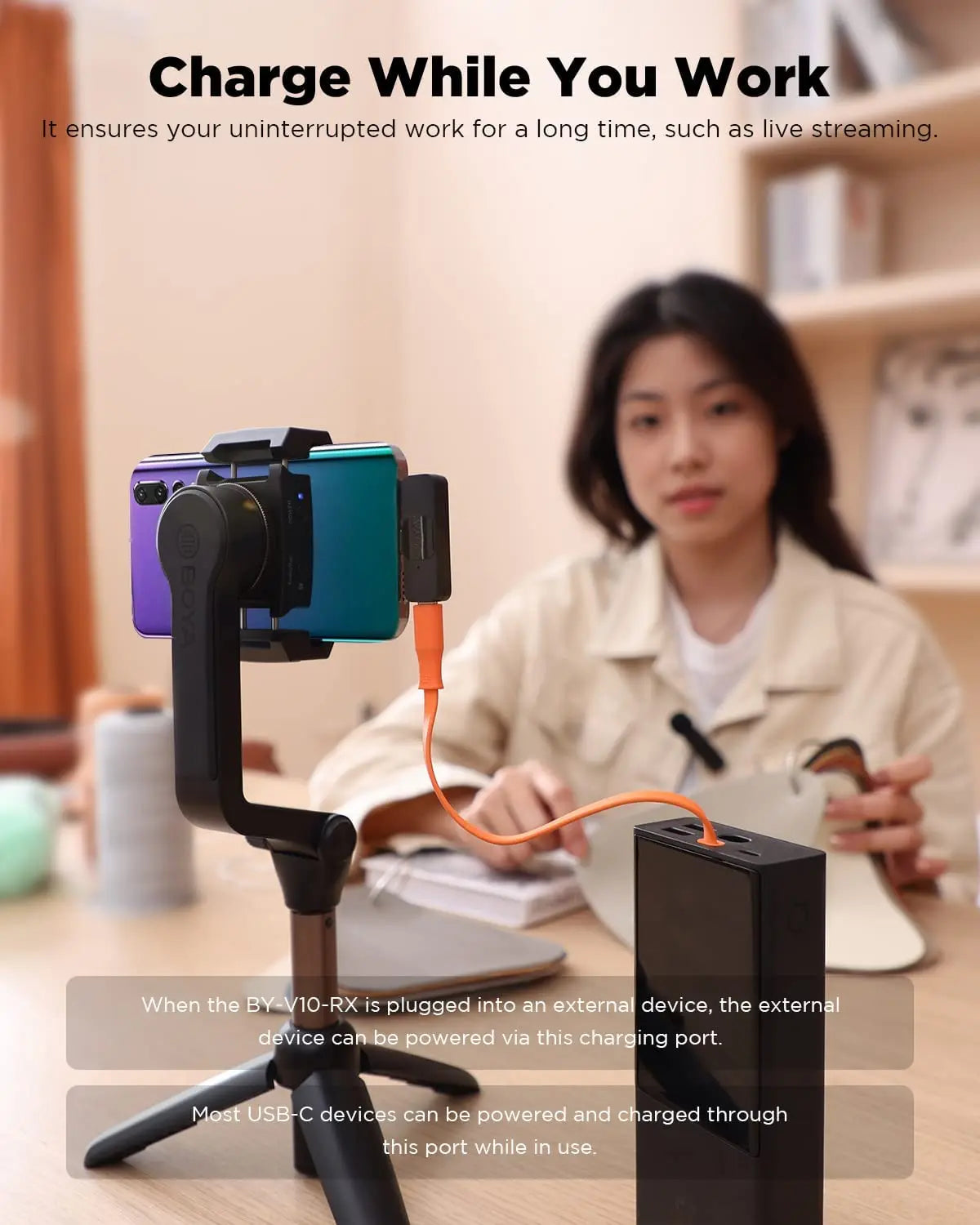 BOYA BY-V Wireless Lavalier Microphone for iPhone 15/16 Series Samsung TECNO REDMI Type-c Devices Video Recording Streaming Vlog 