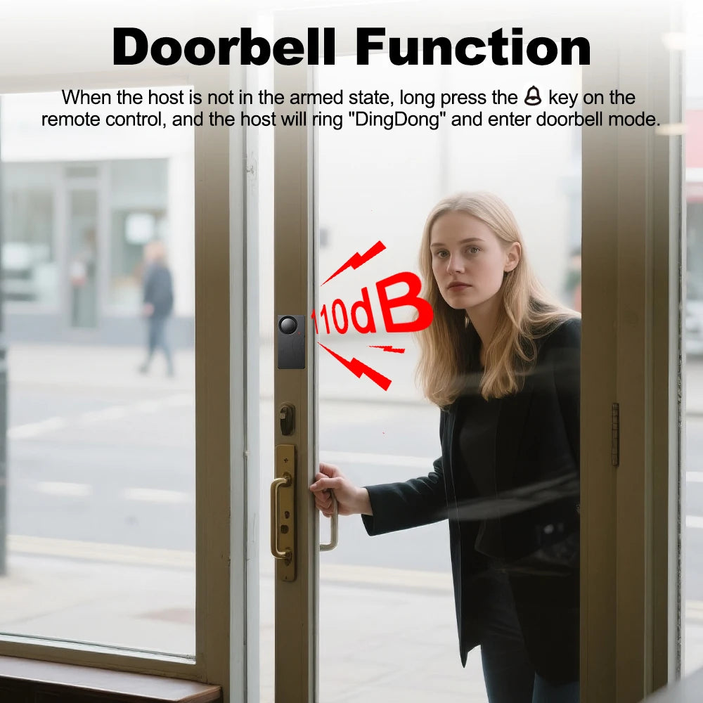 Anti Theft Vibration Window Door Alarm With Remote Control Security Protection Alarm Sensitivity Adjust For Bike Car Scooter