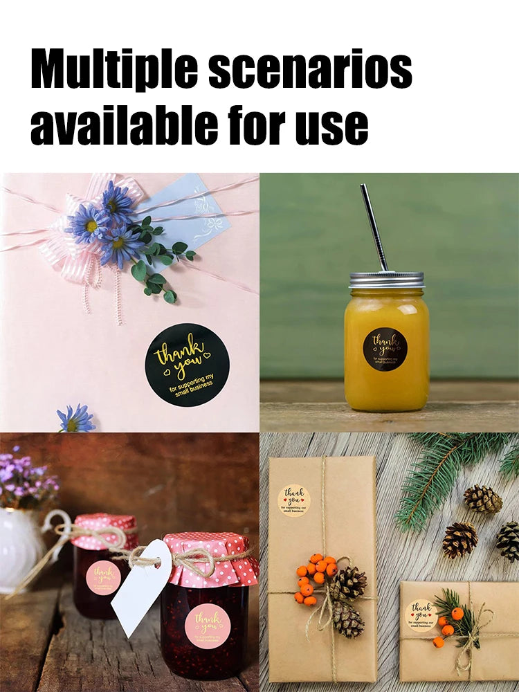 Adesivi Grazie Rosa e Nero Rotolo a Stampa a Caldo