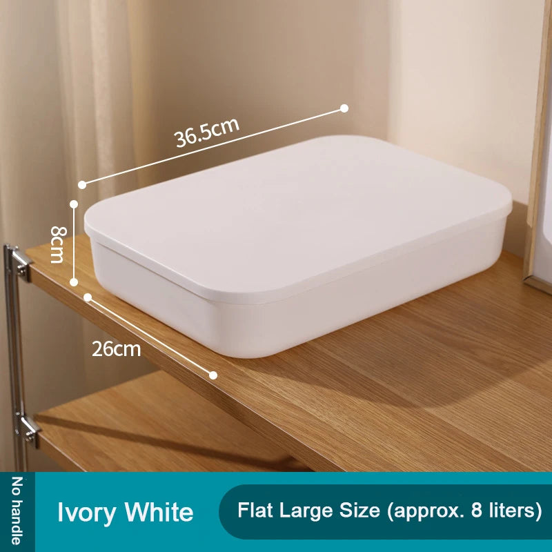 White Storage Boxes with Lids and Handles, Size Options