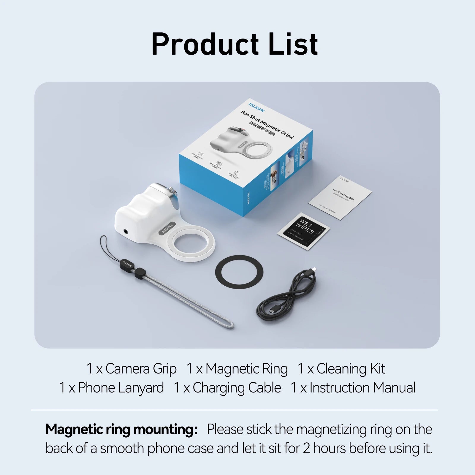 Poignée magnétique pour téléphone avec télécommande et contrôle Bluetooth