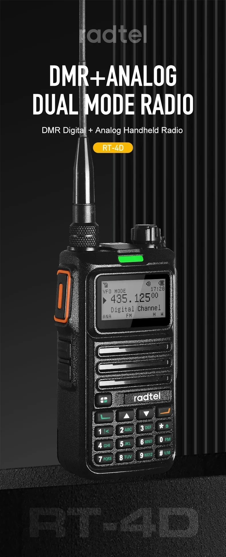 RT-4D DMR Digital and Analogue Two-Way Radio