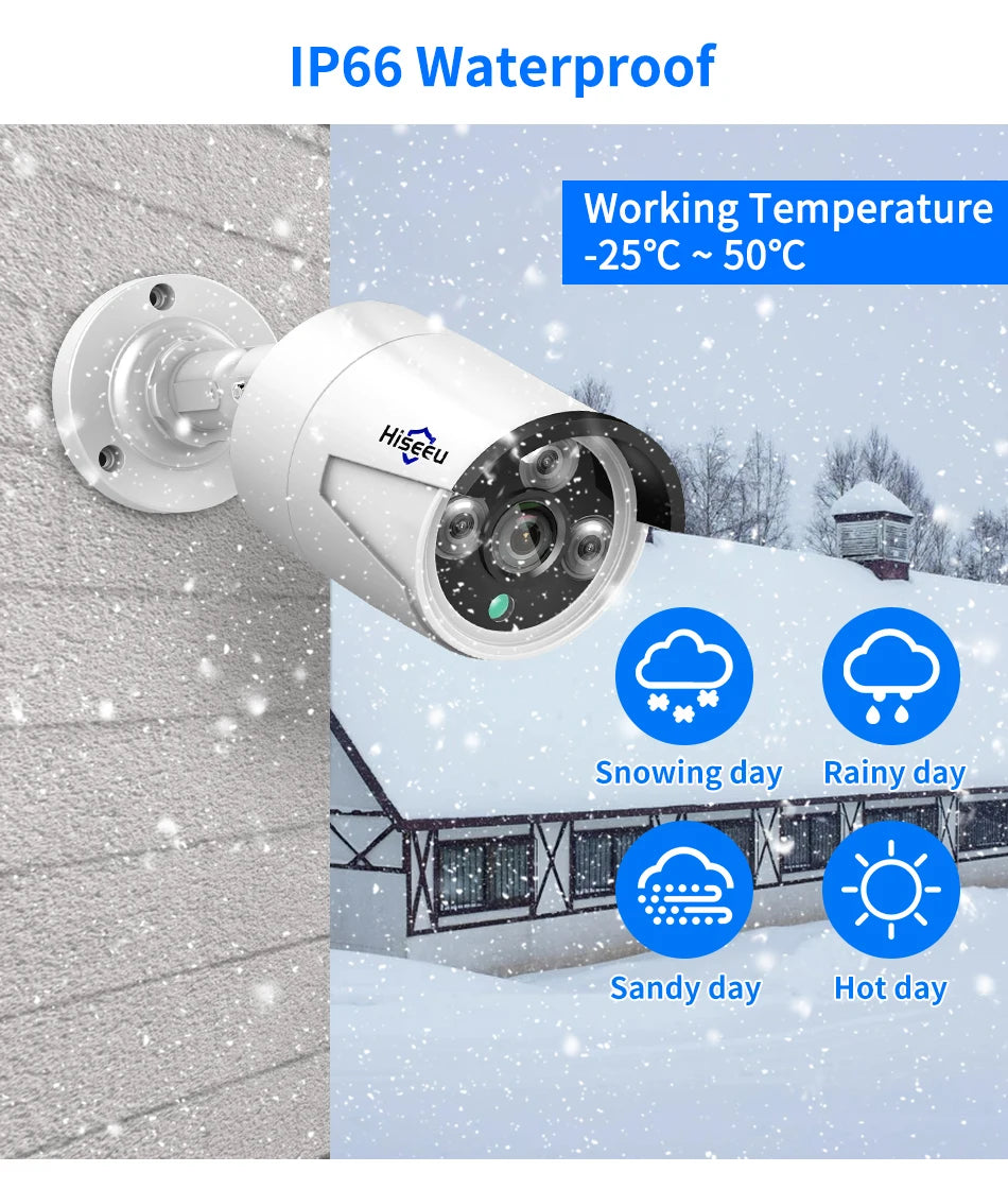 5MP Audio IP Security Camera PoE Outdoor IP66