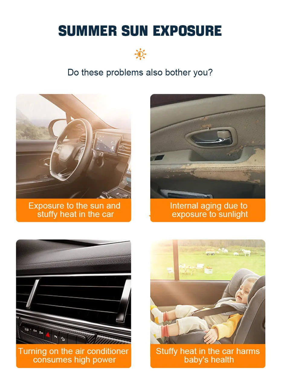 SEAMETAL 2Pcs Side Window Sun Shade for Car Mesh Curtains Sunmmer Sun Protection Window Screen Sunshade UV Blocker Anti-Glare