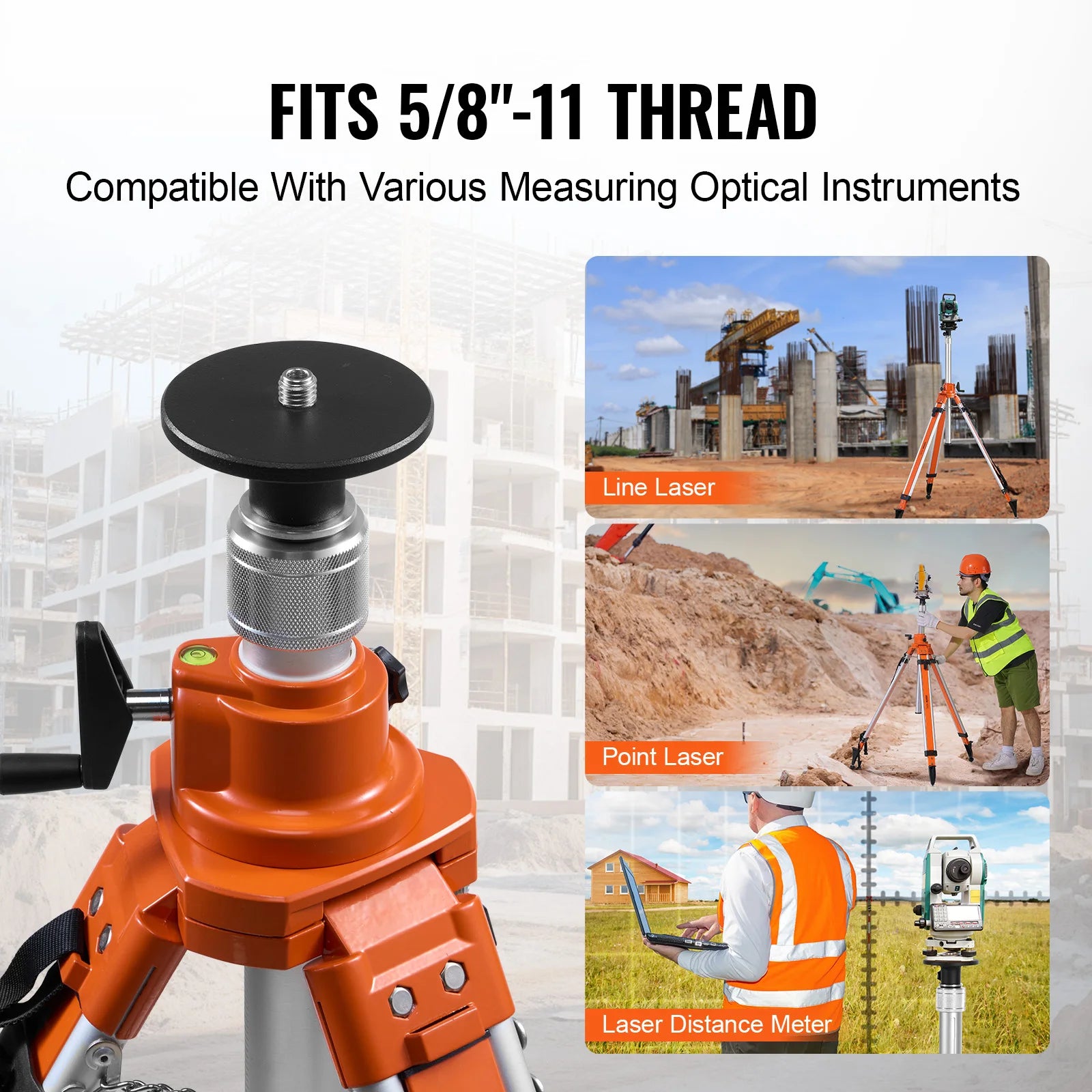 Laser Level Tripod Stand Adjustable Aluminum Survey Tripod