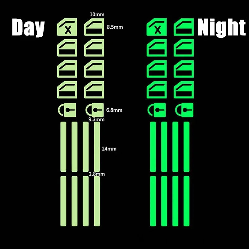 18-Piece Luminous Car Window Button Sticker Set