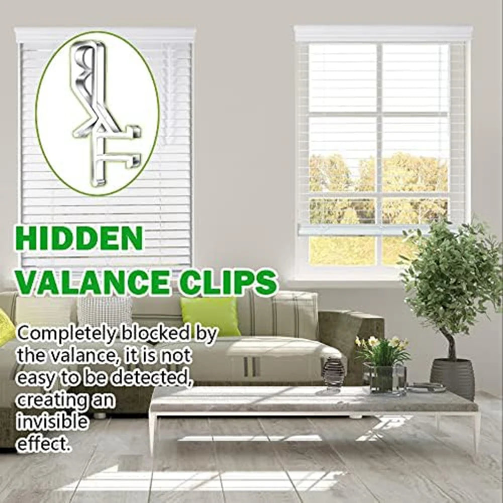 24 clipes transparentes para cortinados com calha oculta