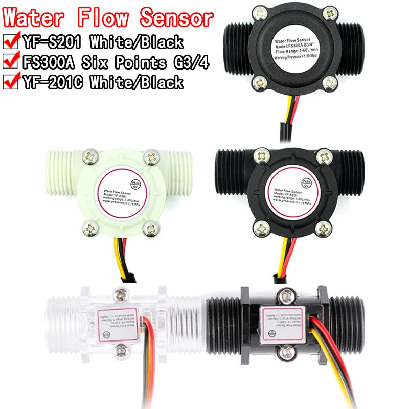  Hall-effekt Vandstrømsensor, YF-S201 eller FS300A