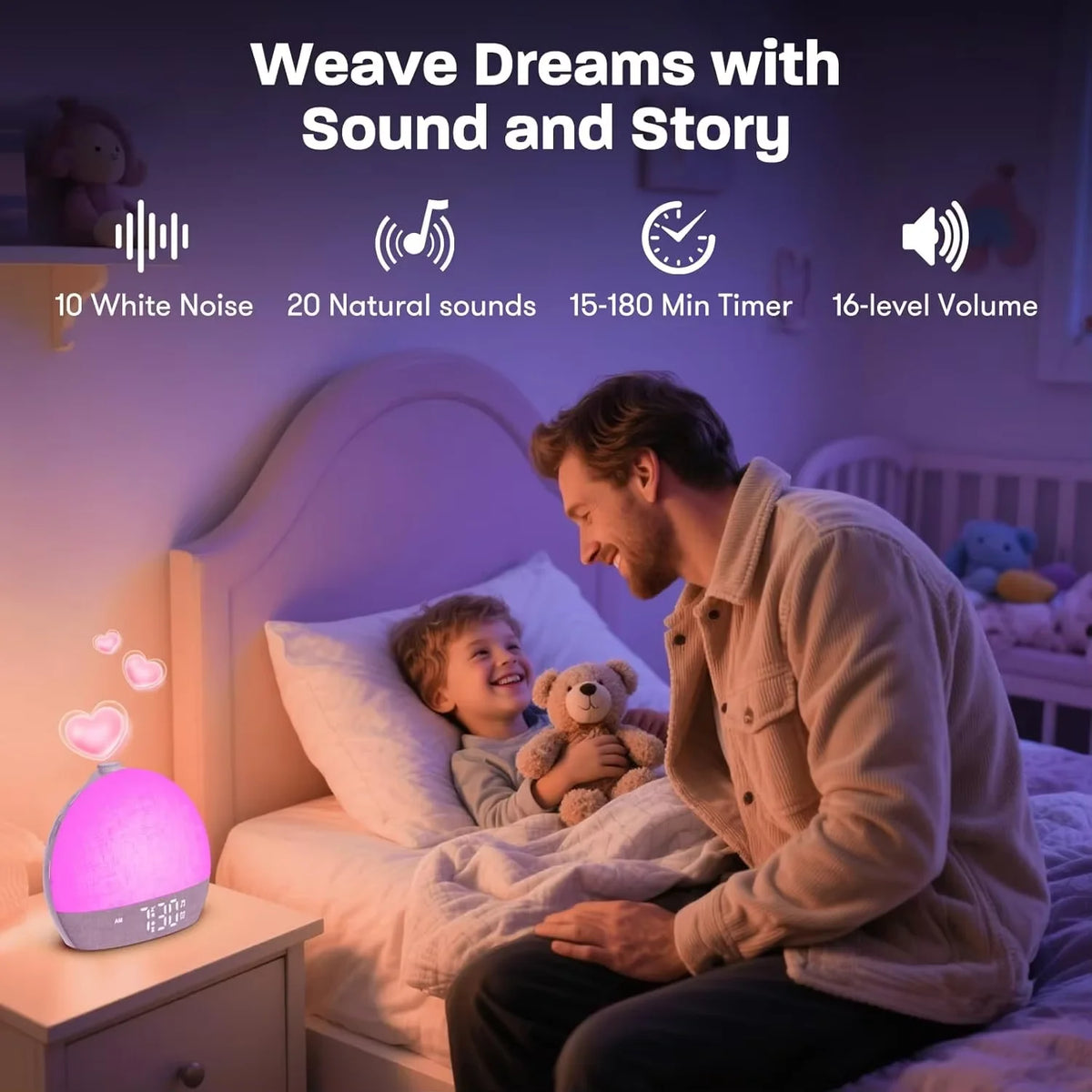 Sunrise Alarm Clock with Sound and Colour Light