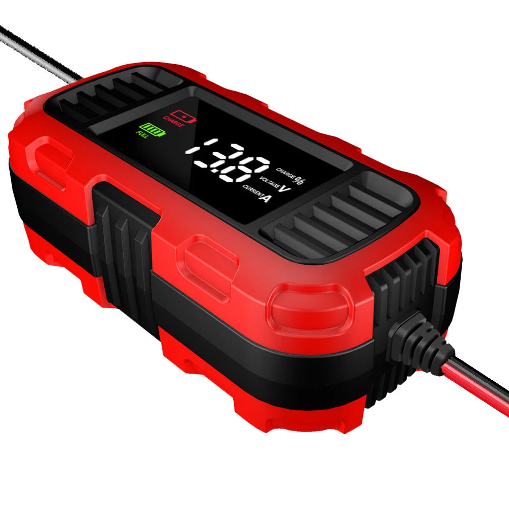 Intelligentes digitales Batterieladegerät und Batterieerhaltungsgerät für Blei-Säure-Batterien, zum Laden von Auto-, Motorrad- und Motorrollerbatterien