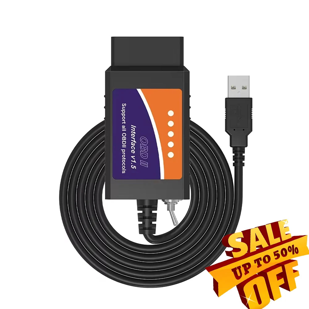 USB ELM327 OBD2 Adapter with HS/MS-CAN Switch
