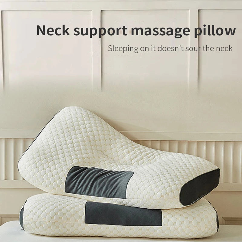 Neck Pillow Help Sleep And Protect The Neck Cervical Orthopedic Household Soybean Fiber SPA Massage Pillow For Sleeping New 