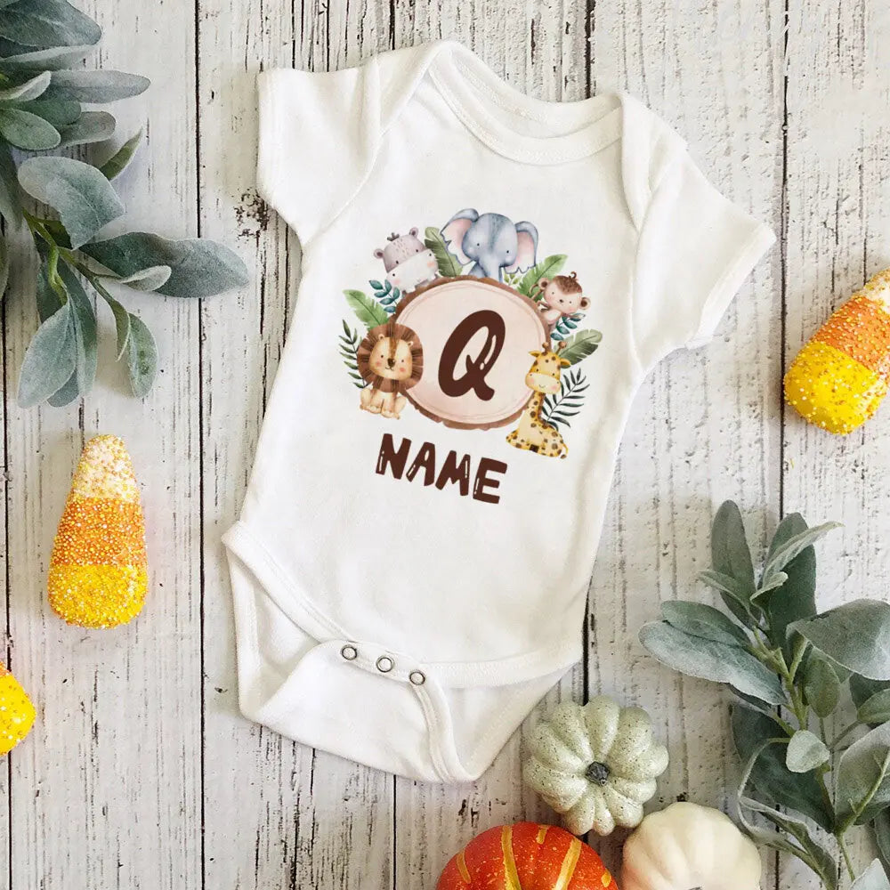 Gepersonaliseerd Leeuw Initiaal Baby Body