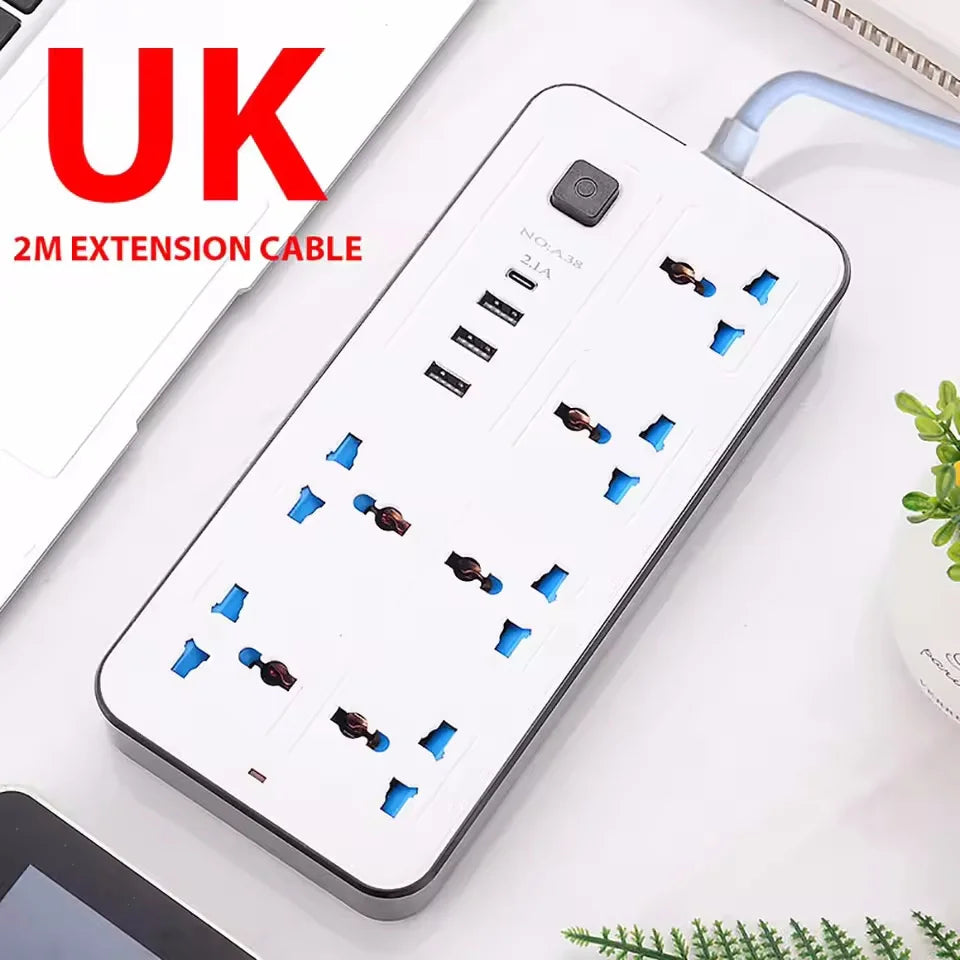 Extensão elétrica com USB e USB-C