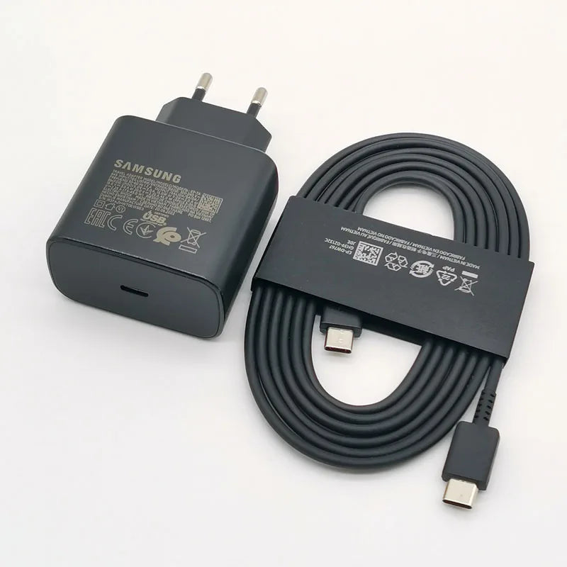 Samsung 45w Charger Super Fast Charge Adapter 1.8M Type C For Galaxy S24 S23 S22 S21 S20 Note 20 Ultra 10 Z Flip Fold 6 5 4 3 2 Spy-shop.com