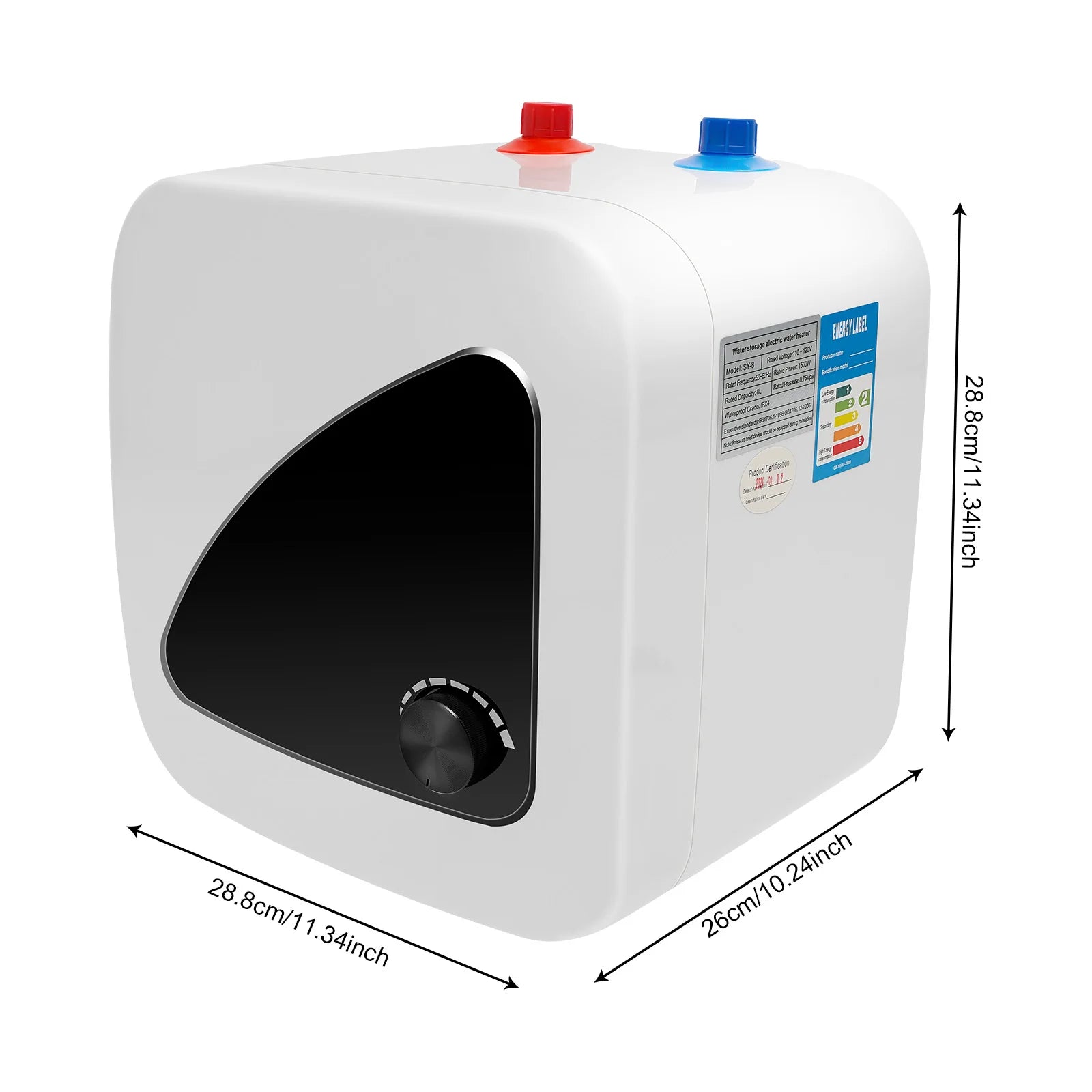 Scaldabagno Elettrico 1500W con Display LED e Design da Parete