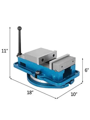 6-Inch Milling Machine Vise with 360° Swivel Base Clamp