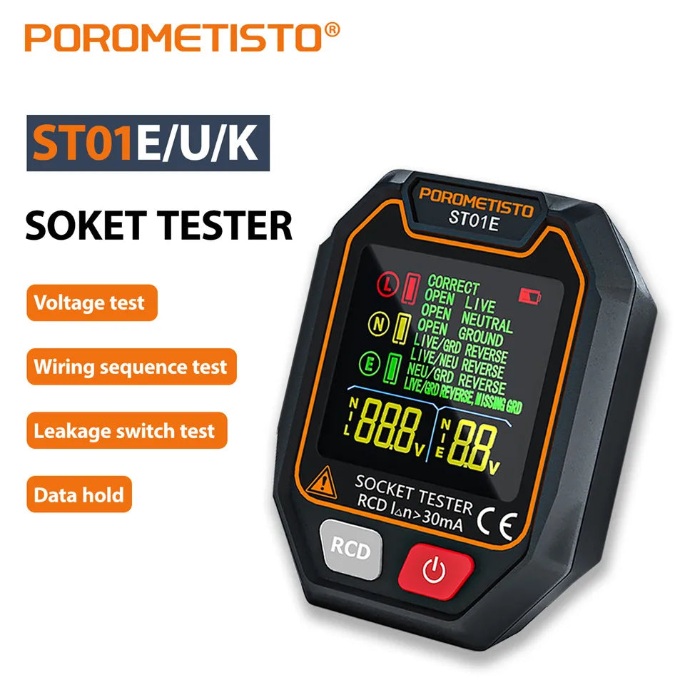ST01 Digital Socket Tester - Plug Options