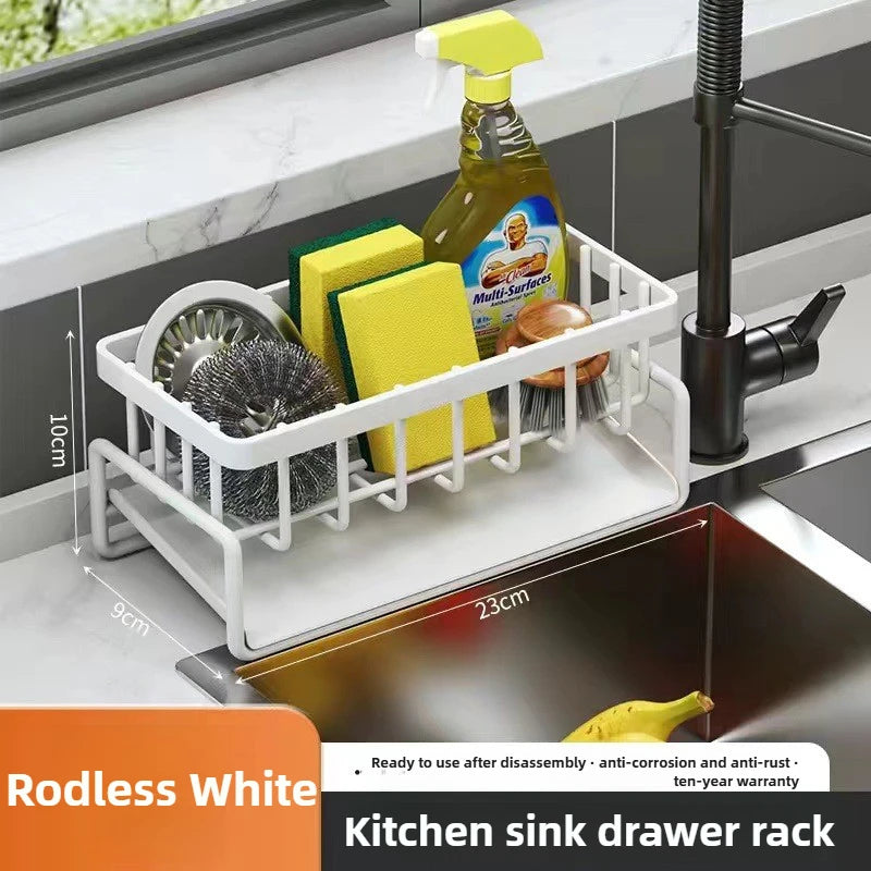 Kitchen Sink Sponge Rack, With or Without Rail