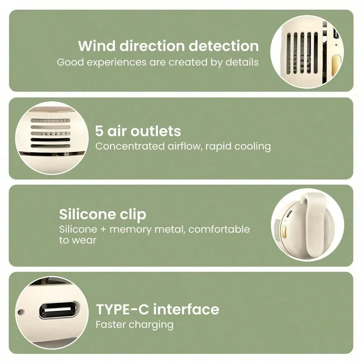 Clip-On Bladeless Fan with 3 Speeds for Hands-Free Cooling