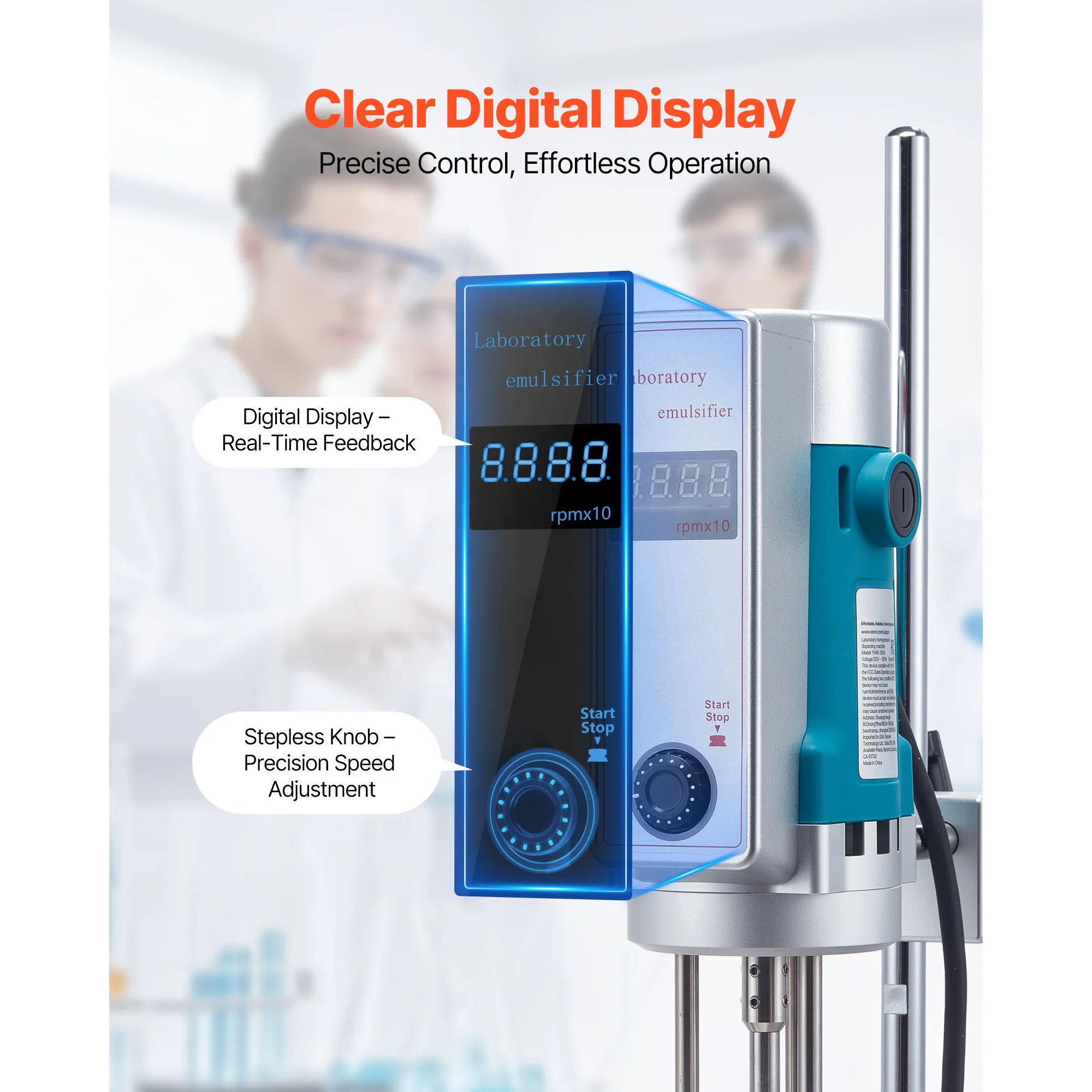 High Speed Laboratory Homogenizer with Digital Display Control