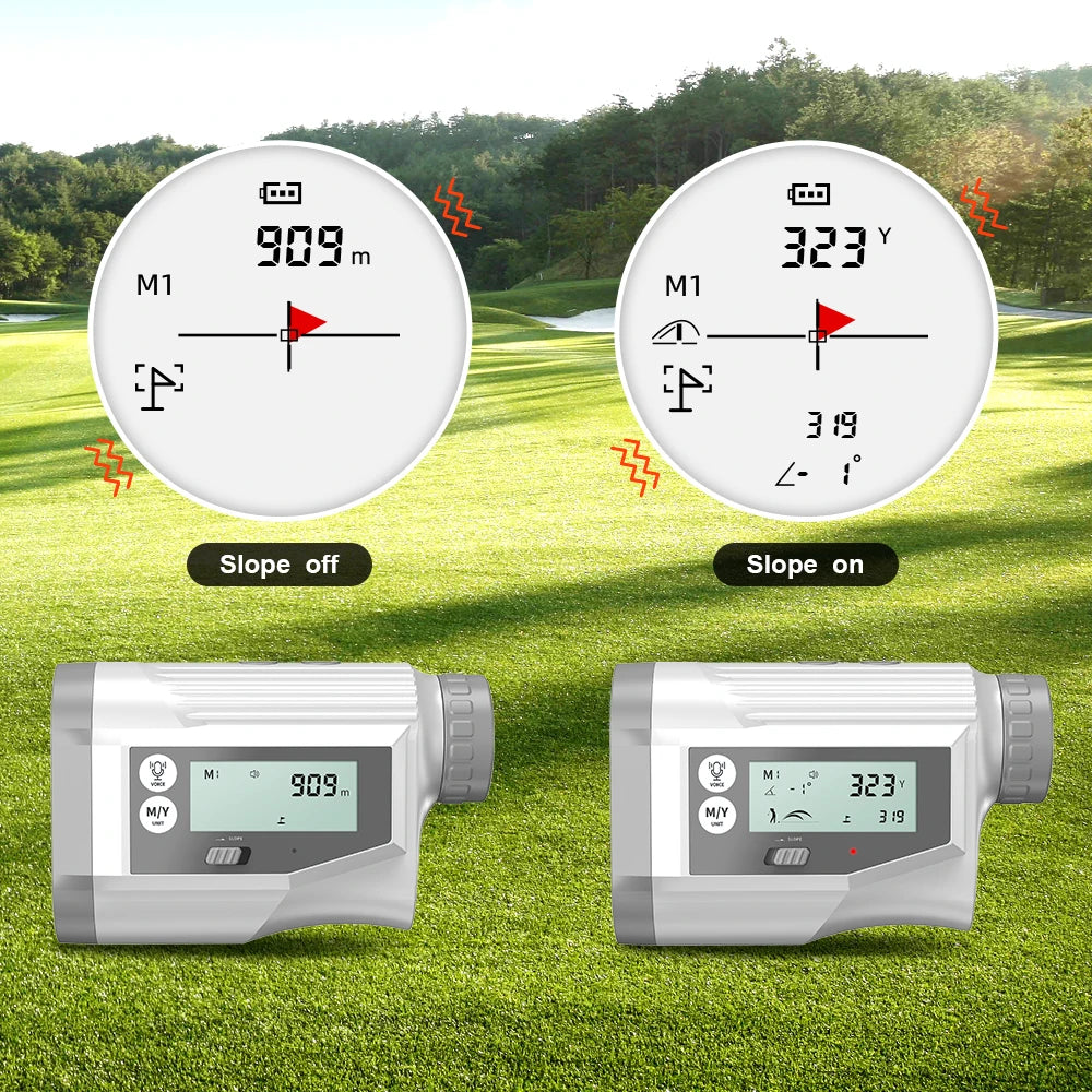 NOHAWK Golf Laser Rangefinder USB Rechargeable with Slope Compensation For Golfer Range Finder Hunting Monocular 