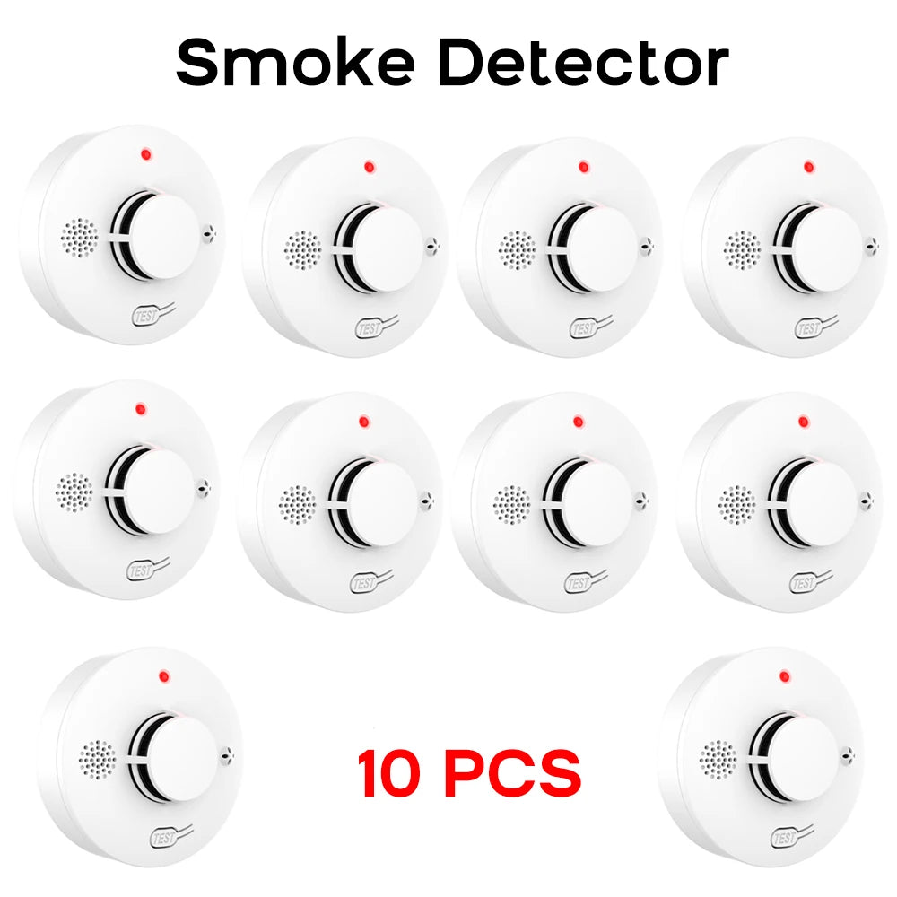 Independent Smart Smoke Detector Wireless Fire Alarm Sensor with Sound and Flash Light for Home Kitchen Office Safety Protection