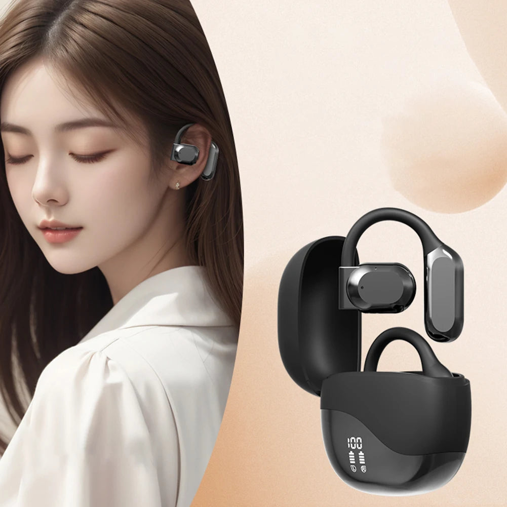 AI Translator Earbuds Bluetooth 5.4 Noise Cancelling Real Time Translator Ear Hook Two-Way Voice Translator for Business Travel 