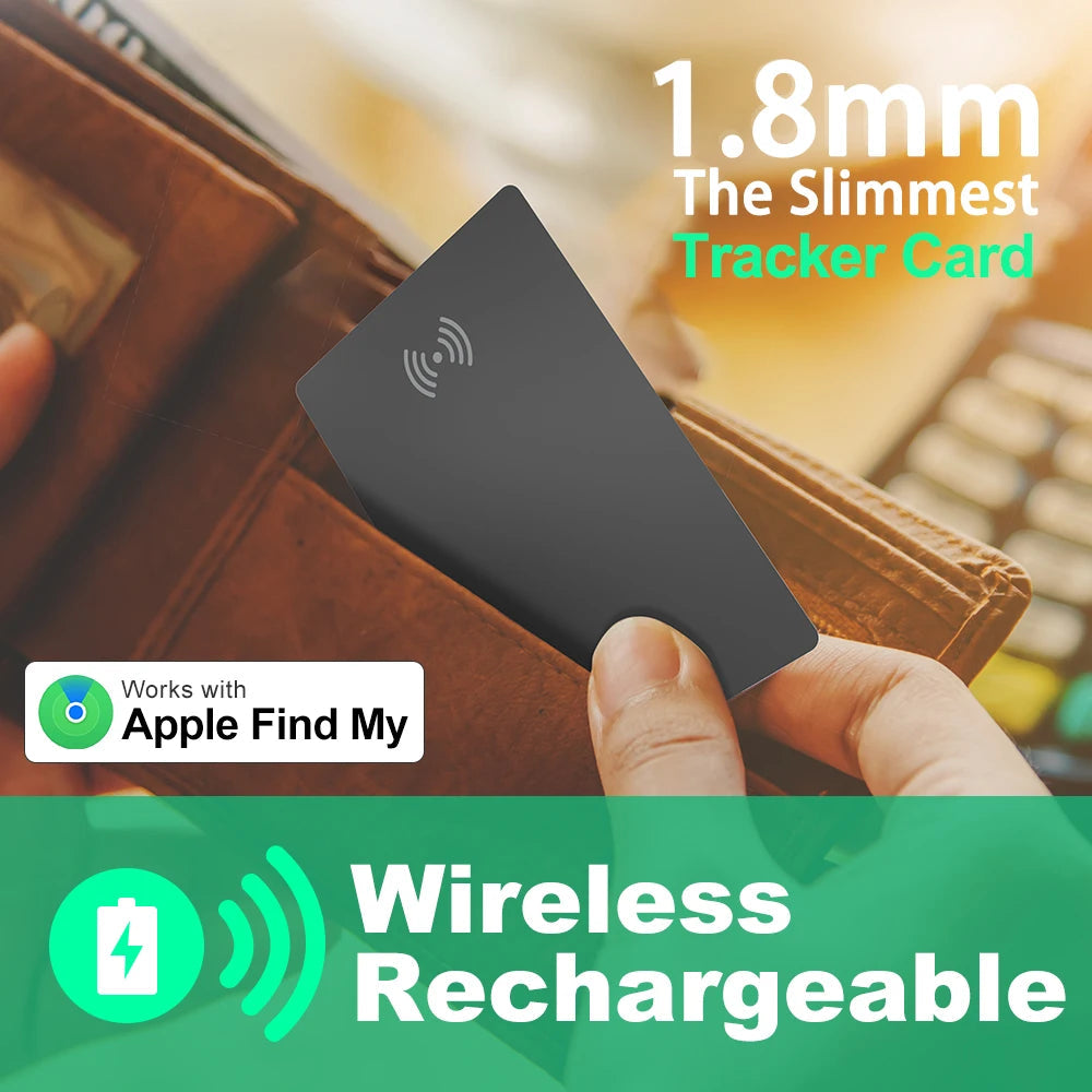 Wallet Tracking  Card Ultra-thin GPS Location Smart Anti-loss Tag for Smart Phone Find My Bluetooth Device Wireless Charging 