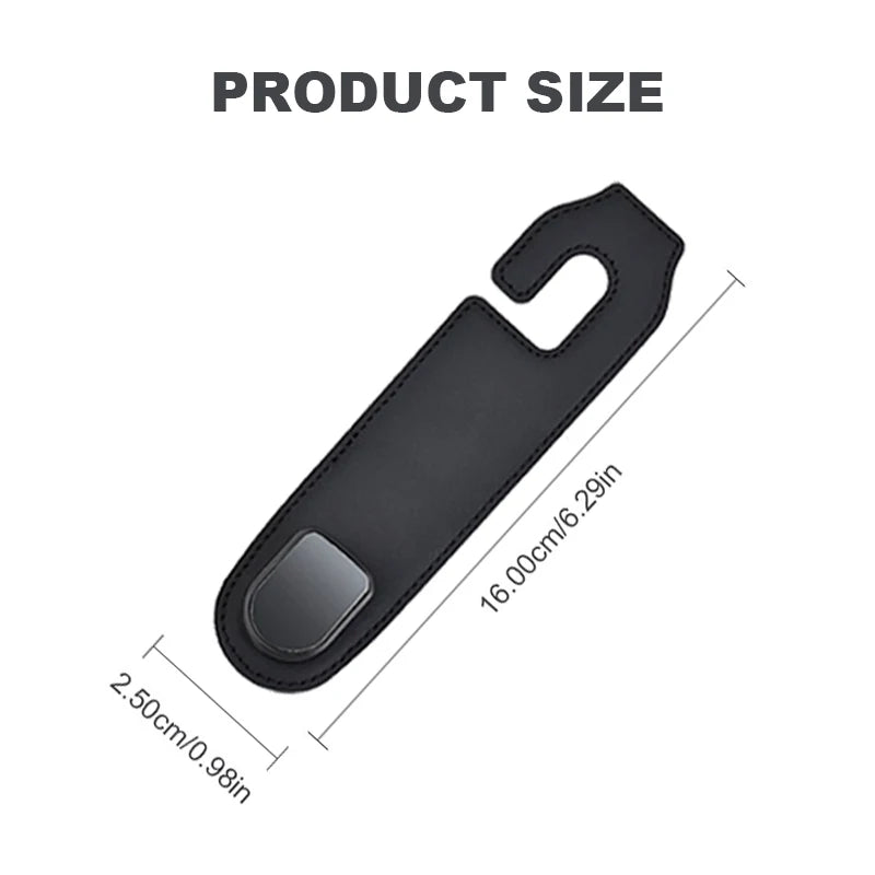 SEAMETAL Hidden Car Back Seat Hook Headrest Suede Leather Soft Hanging Hook 20kg Load-Bearing Wear-Resistant Rear Row Hanger