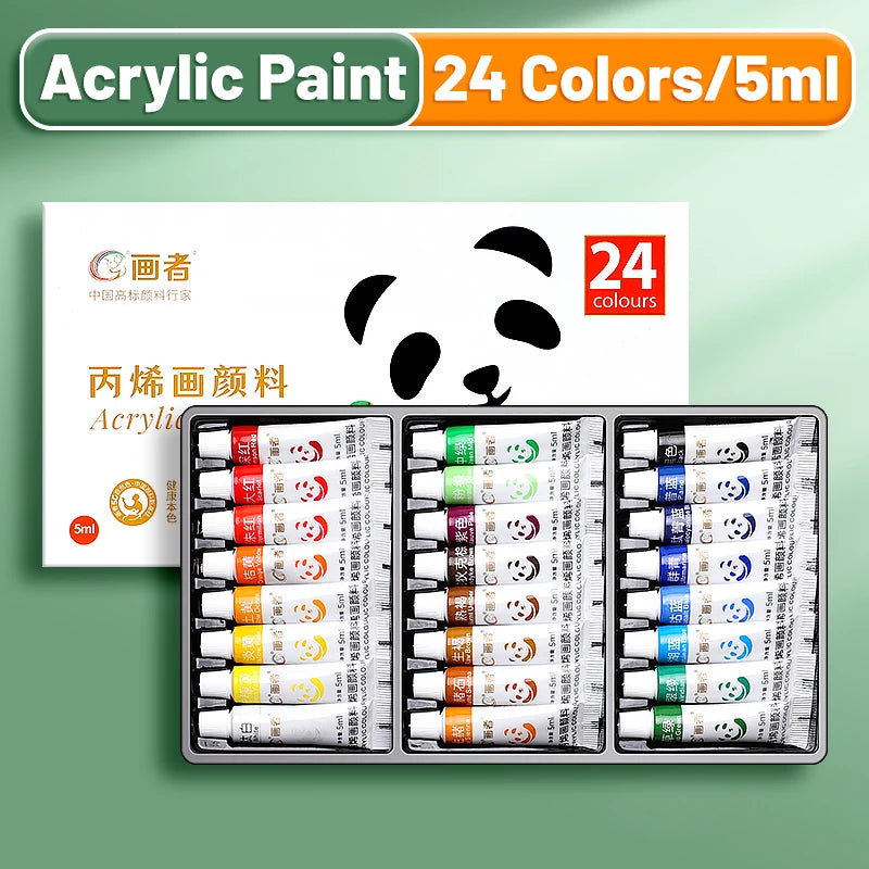 Set di pittura acrilica portatile con 12, 18 o 24 colori