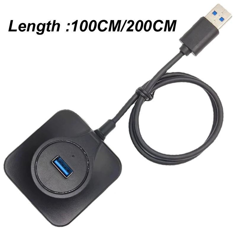USB hub 4 θυρών με διαφορετικές ταχύτητες, καλώδια 30cm/1m/2m