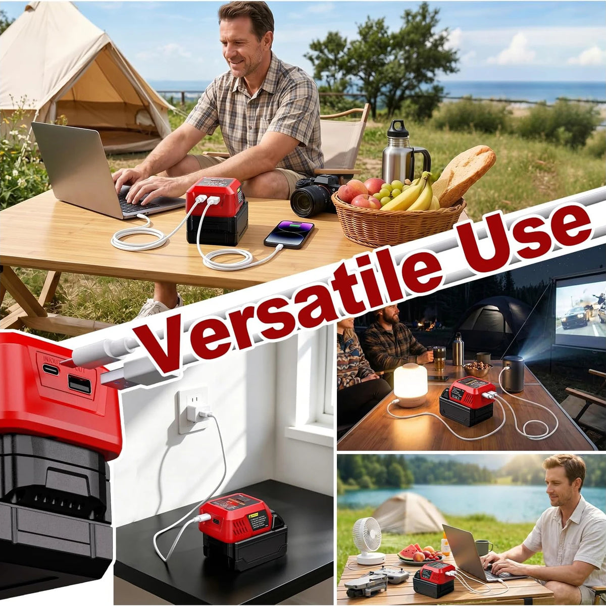 100-W-USB-C-Ladegerät für Milwaukee-18-V-Akkus - Netzteil mit USB-A