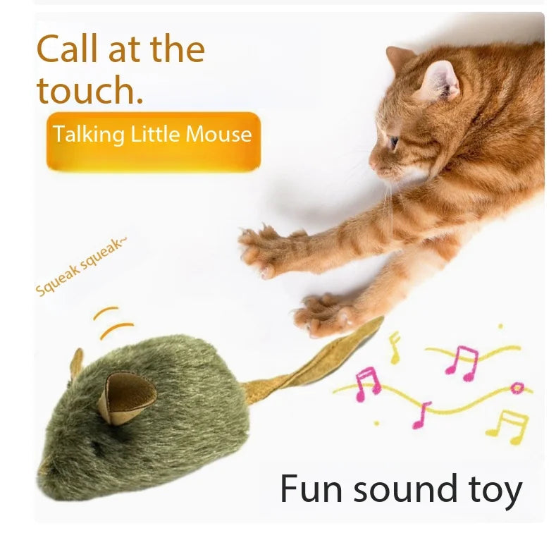 Sound-Activated Plush Mouse Cat Toy