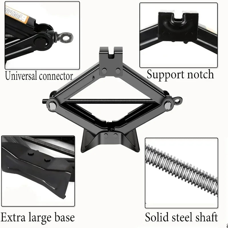 Portable Scissor Jack, 0.8 t, 1 t or 2 t Options