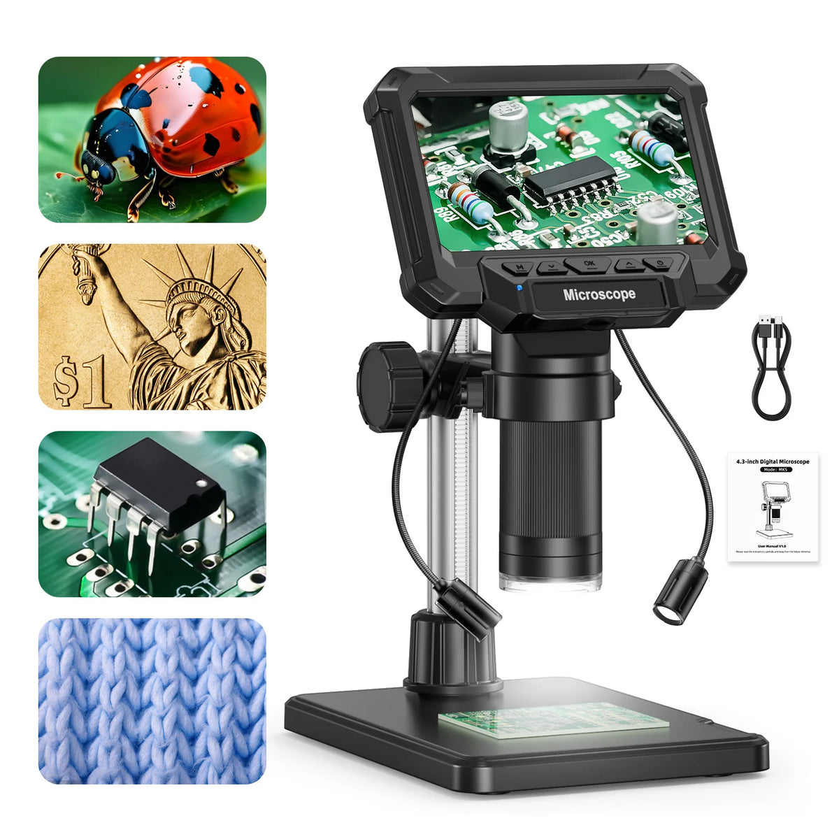 MK5 Digital Microscope with 4.3-Inch Screen