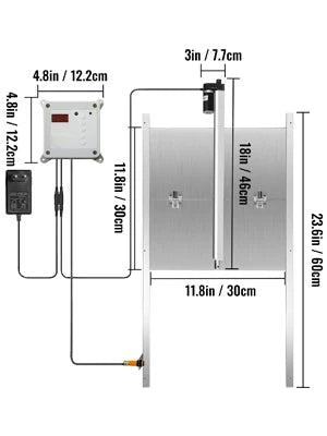 Automatic Chicken Coop Door with Timer, Light Sensor & 2 Remotes