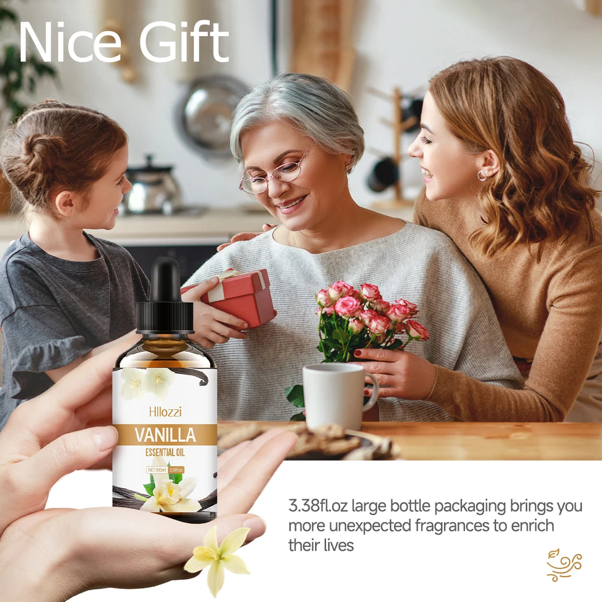 Vanilla essential oil for face, SPU, aromatherapy diffuser, DIY soap, suitable for all skin types, long-lasting fragrance 