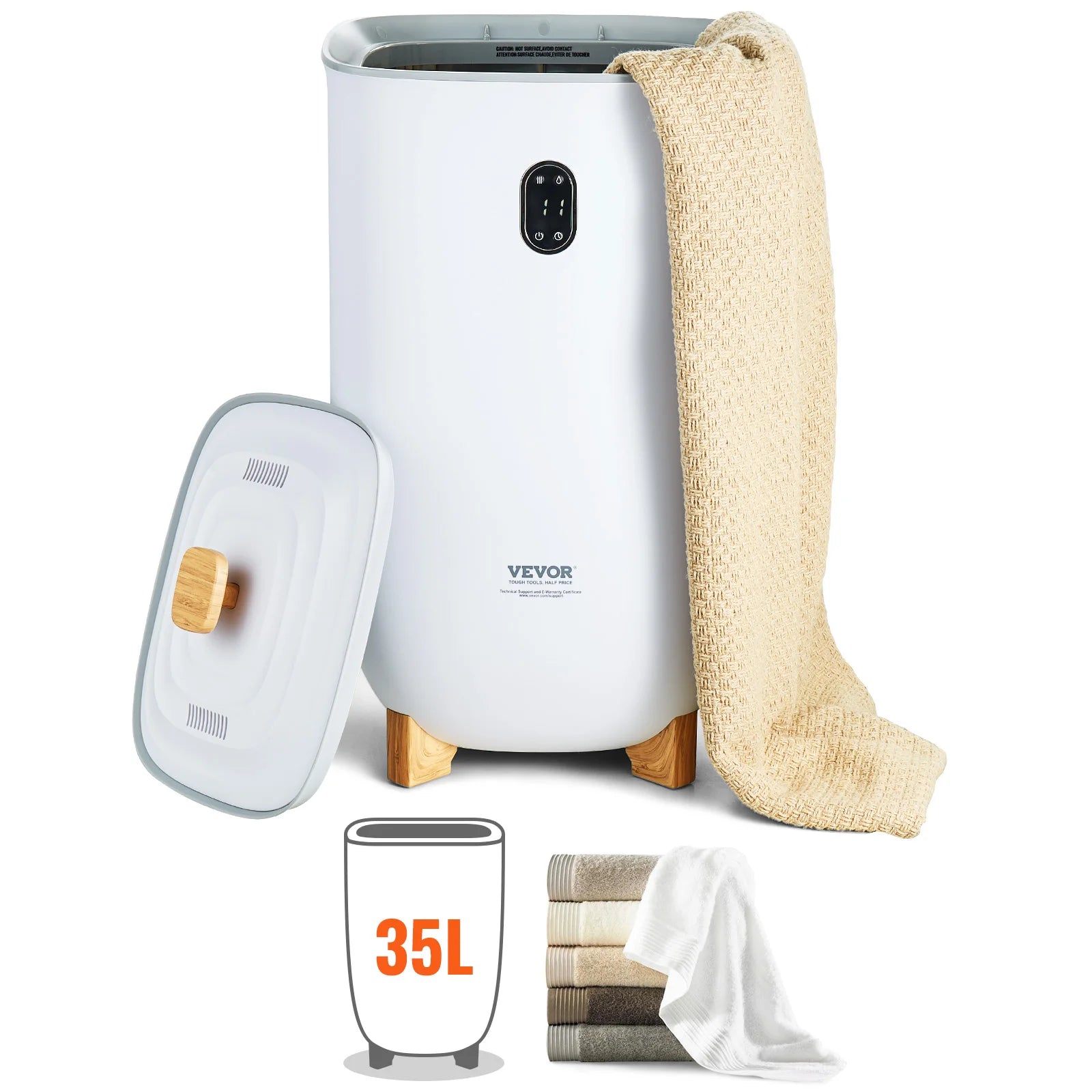 35L Towel Warmer Bucket with Fast Heating & Drying Modes