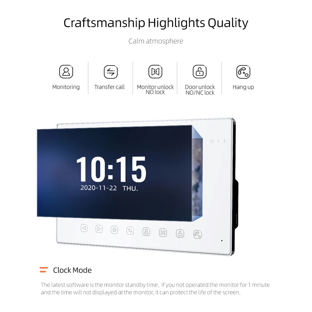 Jeatone 1080P 7Inch Monitor Screen Tuya WiFi Fingerprint Video Intercom Home Door Phone Camera with ID Cards Unlock Spy-shop.com