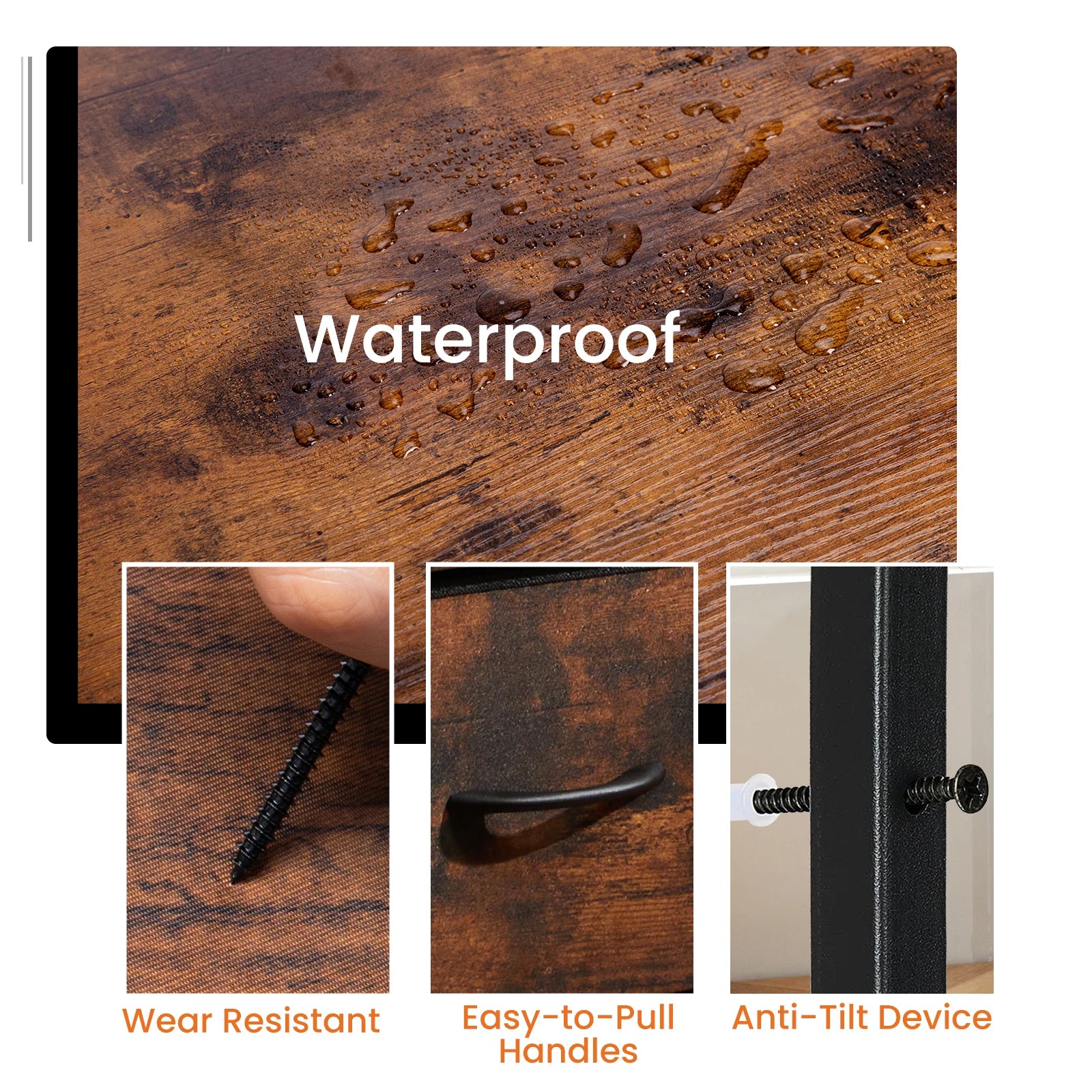 Kumaş Çekmeceli ve Depolamalı Modern Komodin