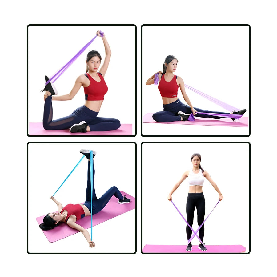 Long Training Stretch Bands Yoga Pilates Resistance Band for Physical Lower Body home Strength Elastic Exercise Bands 