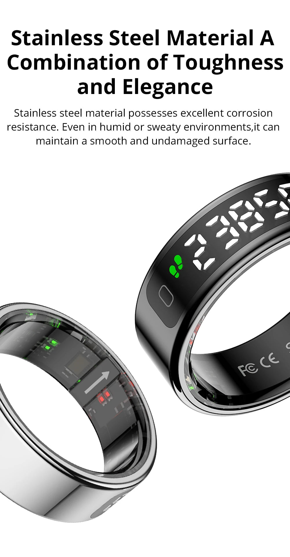 2025 COLMI R12 Smart Ring with Display Screen and Touch, Wireless Charging, Health Manager, 5 ATM Waterproof For Men Women 